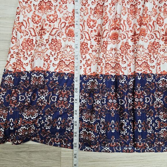 VINTAGE AMERICA Womens Red Blue Paisley Floral Peasant Flowy Longsleeve... - Picture 7 of 9